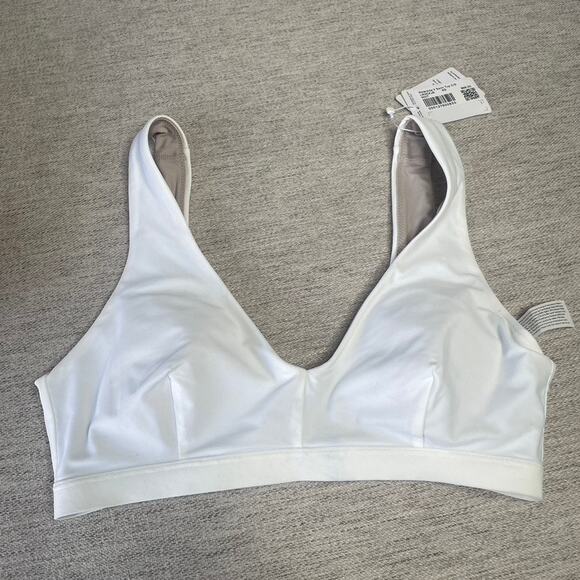 LULULEMON Waterside V Swim Top C/D NWT White Tan Extra Small XS UV Quick Dry - Picture 2 of 7